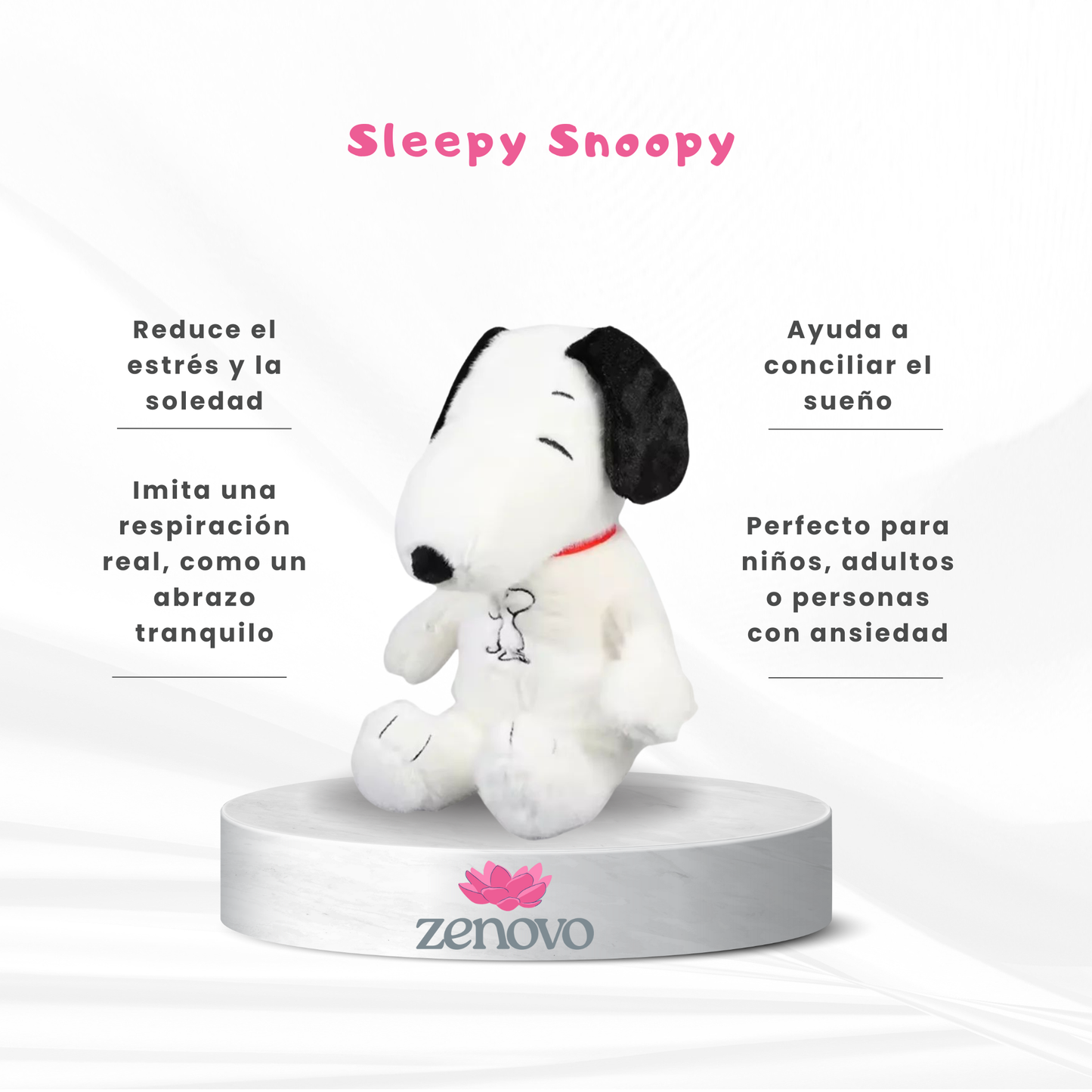 Sleepy Snoopy - Peluche calmante con efecto de respiración