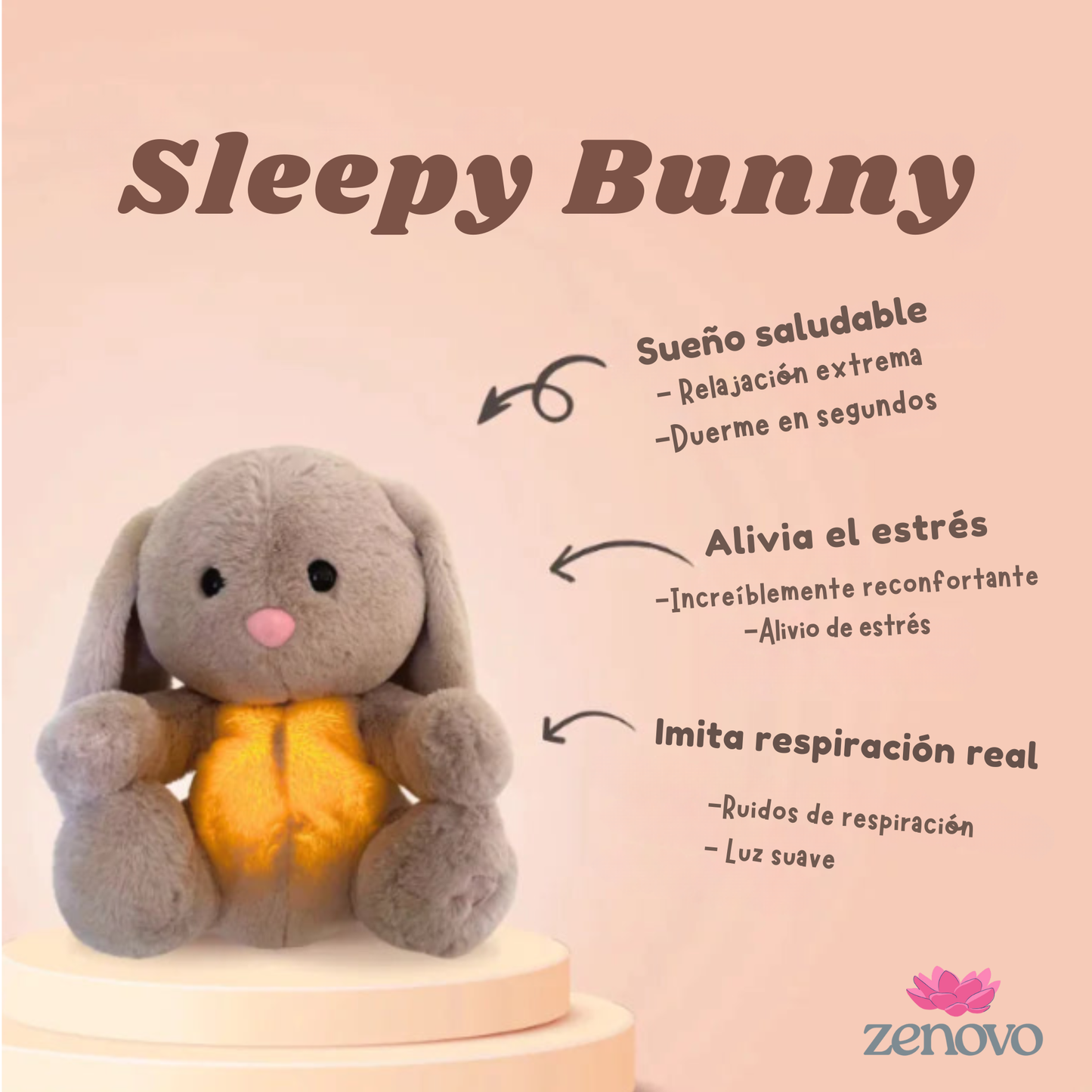 Sleepy Bunny - Peluche calmante con efecto de respiración
