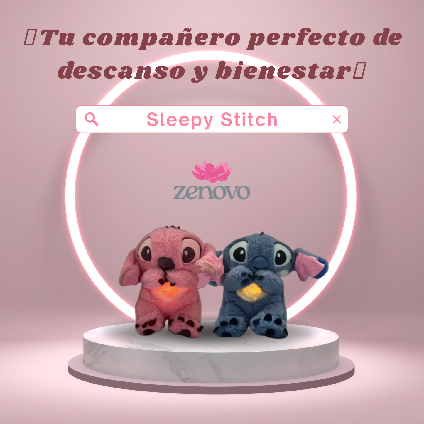 Sleepy Stitch - Peluche calmante con efecto de respiración