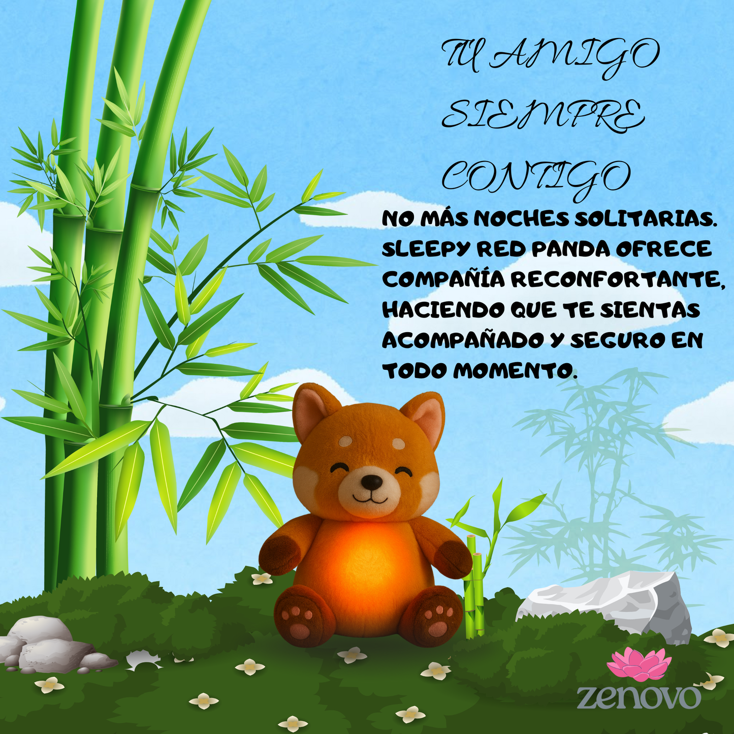 Sleepy Red Panda - Peluche calmante con efecto de respiración