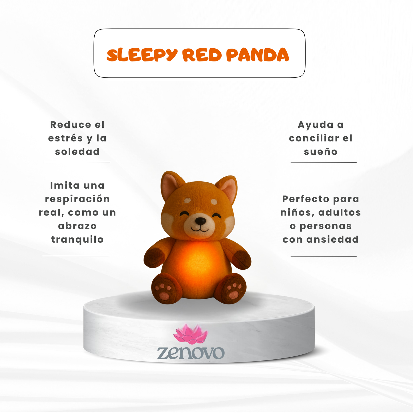 Sleepy Red Panda - Peluche calmante con efecto de respiración