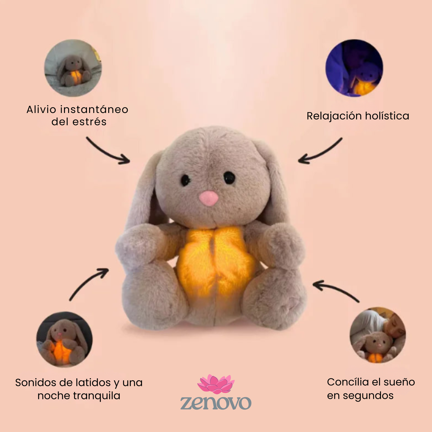 Sleepy Bunny - Peluche calmante con efecto de respiración
